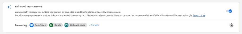 Google Analytics GA4 Enahnced measurement