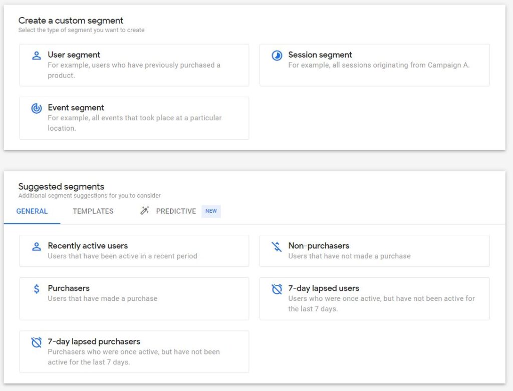 Google Analytics GA4 segment creation Block